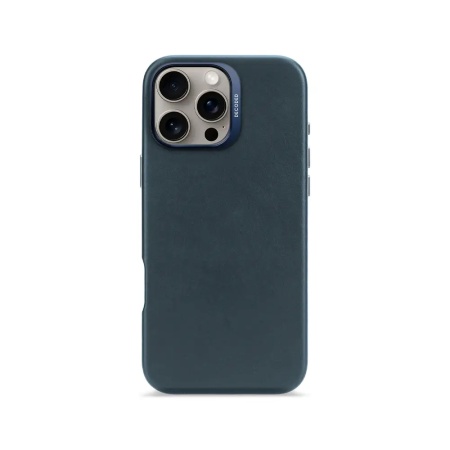 Чехол защитный Decoded Leather Back Cover для iPhone 16 Pro. Цвет:синий