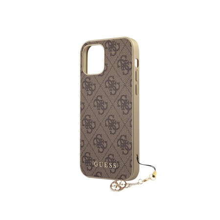 Чехол Guess для iPhone 12 Pro Max PU 4G Charms collection Hard. Цвет: коричневый