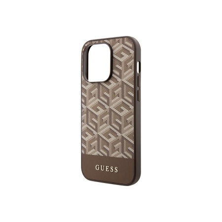 Чехол Guess PU G CUBE Hard MagSafe для iPhone 15 Pro Max. Цвет: коричневый