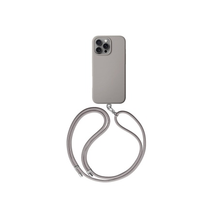 Чехол Uniq COEHL CREME Liquid silicone with Strap Magsafe для iPhone 16 Pro. Цвет: серый