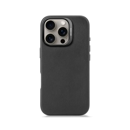 Чехол защитный Decoded Leather Back Cover для iPhone 16 Pro. Цвет: черный