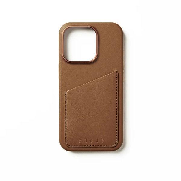 Чехол защитный Mujjo Full Leather Wallet Case для iPhone 16 Pro. Цвет: бежевый