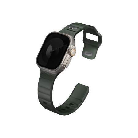 Ремешок силиконовый Uniq Stride FKM для Apple Watch 49мм/45мм/44мм/42мм. Цвет: зеленый