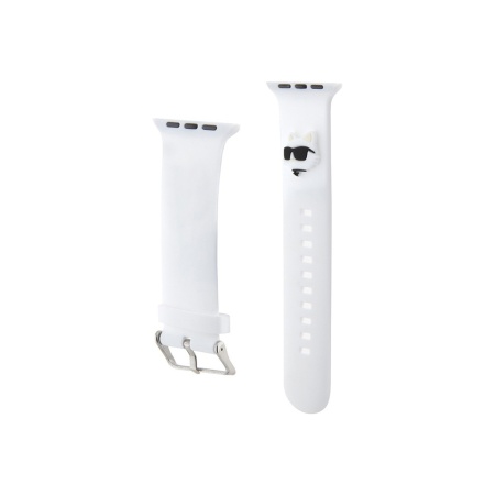 Ремешок силиконовый Lagerfeld для AW 38/40/41мм. 3D Rubber NFT Choupette head. Цвет: белый