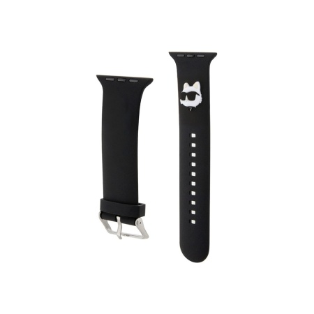 Ремешок силиконовый Lagerfeld 3D Rubber NFT Choupette head для Apple Watch 42/44/45мм. Цвет: черный