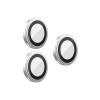Защитное стекло BlueO Camera lens Armor metal д/камеры iPhone 14 Pro (3 шт.). Цвет: серебристый