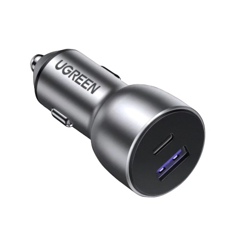 Автомобильное зарядное устройство UGREEN USB-C PD+USB-A QC 52.5W Fast Car Charger. Цвет: серый