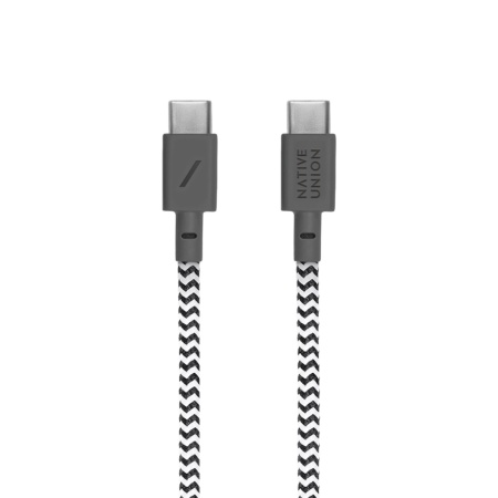 Кабель Native Union USB-C — USB-C, 240W, 2.4м. Цвет: "Зебра"