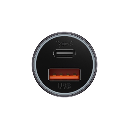 Автомобильное ЗУ Baseus Golden Contactor Max Dual Fast Car Charger, 60 Вт. Цвет: тёмно-серый