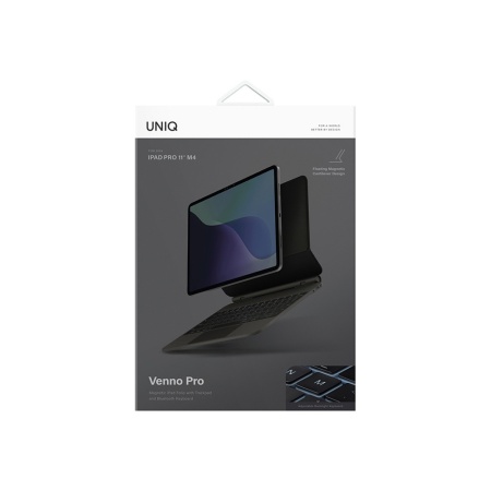 Беспроводная клавиатура Uniq VENNO Pro Magnetic keyboard folio для iPad Pro 11 2024. Цвет: чёрный