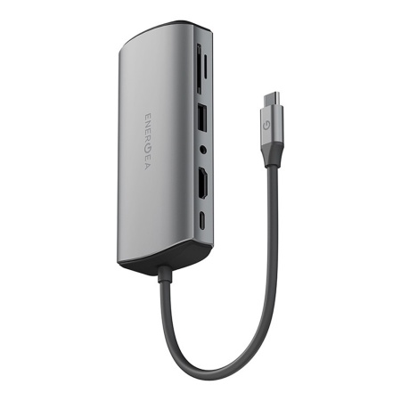 USB-хаб EnergEA AluHUB Max 11-in-1 Superspeed Aluminium USB-C 100W. Цвет: серый
