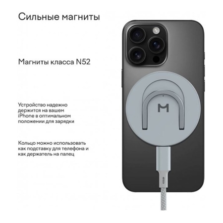 Беспроводное з/у Magssory Coin WCH007 с Magsafe. Цвет: темно-серый