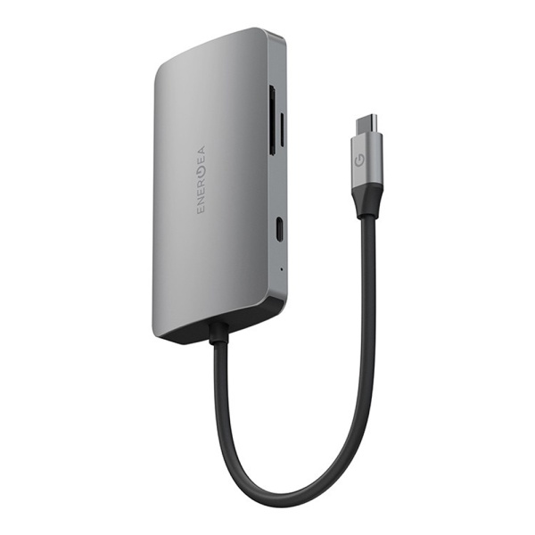USB-хаб EnergEA AluHUB HD PRO 2 8-in-1 USB-C 3.1, USB-A, HDMI, RJ-45, SD/Micro SD. Цвет: серый