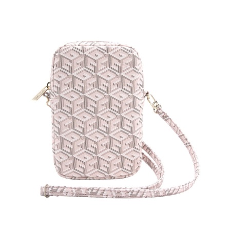 Сумка Guess Wallet Zipper Pouch G CUBE для iPhone. Цвет: розовый
