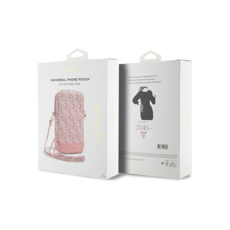 Сумка Guess Wallet Zipper Pouch G CUBE для iPhone. Цвет: розовый