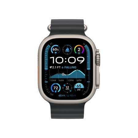 Apple Watch Ultra 2 (2024), "Черный титановый", 49мм, "океанический" ремешок