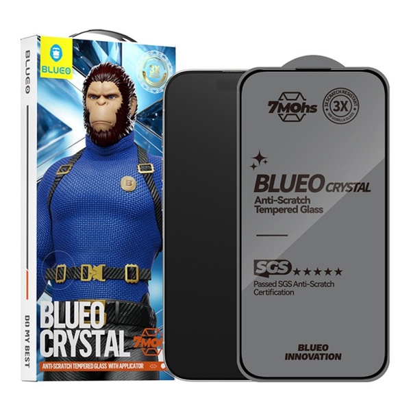 Защитное стекло BlueO Crystal Anti-Scratch Anti-Static Black для iPhone 16 Pro Max