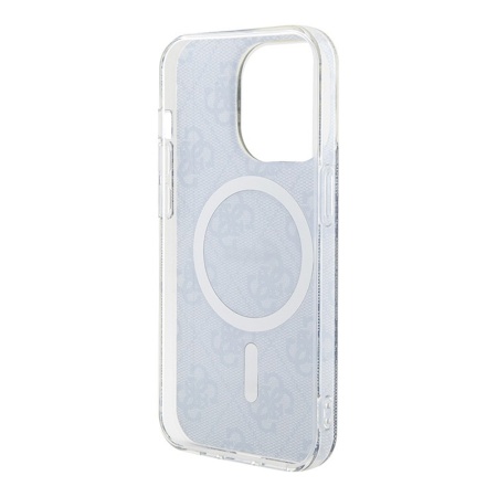 Чехол Guess PC/TPU 4G Hard MagSafe для iPhone 15 Pro Max. Цвет: синий/золотой