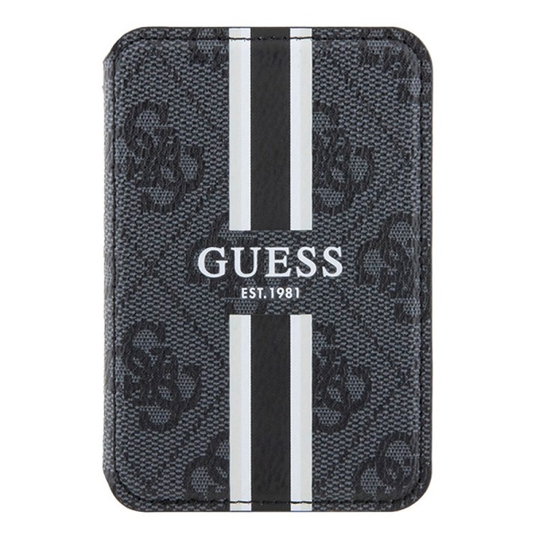 Магнитный бумажник Guess Cardslot MagSafe PU 4G Stripes. Цвет: чёрный