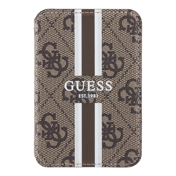 Магнитный бумажник Guess Cardslot MagSafe PU 4G Stripes. Цвет: коричневый