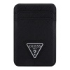 Магнитный бумажник Guess Wallet Cardslot MagSafe PU Saffiano Triangle metal logo. Цвет: черный