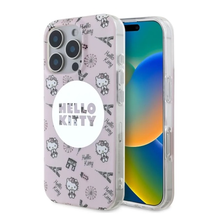 Чехол Hello Kitty PC/TPU Paris для iPhone 16 Pro. Цвет: розовый