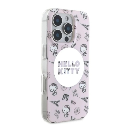 Чехол Hello Kitty PC/TPU Paris для iPhone 16 Pro. Цвет: розовый
