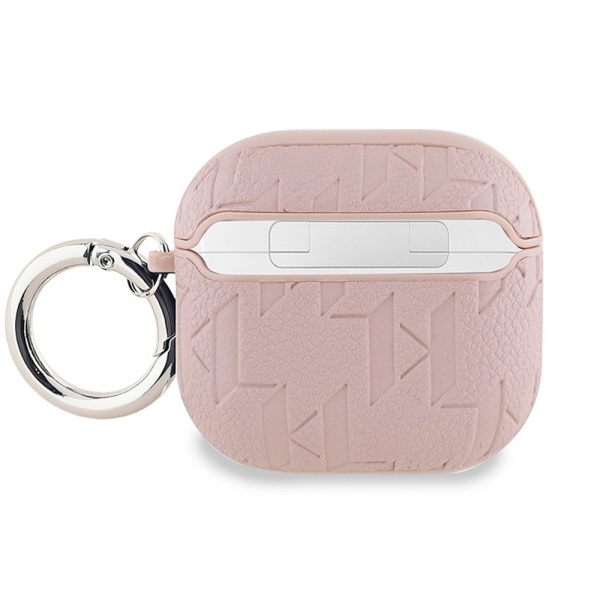 Чехол Lagerfeld PU Saffiano Monogram with ring NFT Metal Head Choupette для AirPods 4. Цвет: розовый