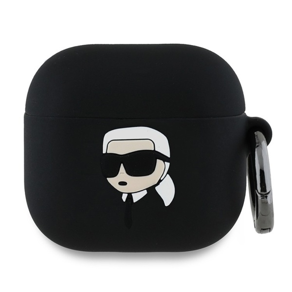 Чехол Lagerfeld Silicone case with ring NFT 3D Karl для AirPods 4. Цвет: черный