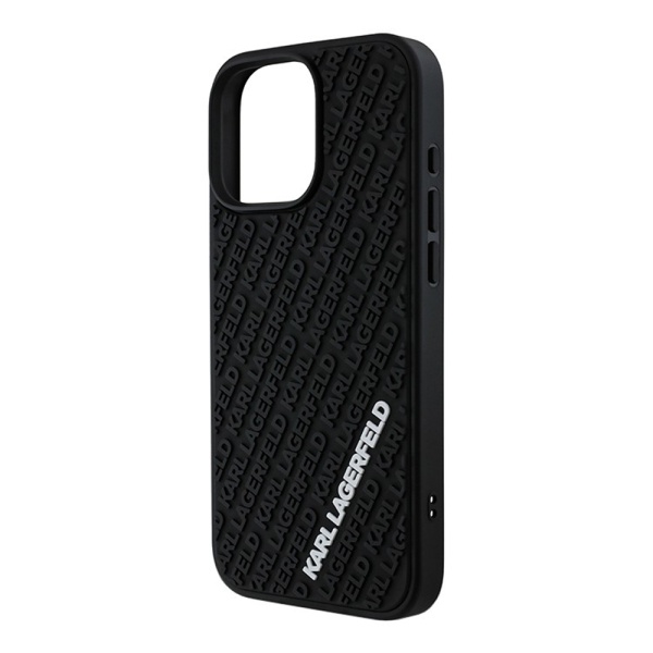 Чехол Lagerfeld 3D Rubber Multi Logo для iPhone 16 Pro Max. Цвет: черный