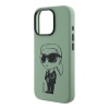 Чехол Lagerfeld Liquid Silicone NFT Graffiti Karl Ikonik для iPhone 16 Pro Max. Цвет: хаки