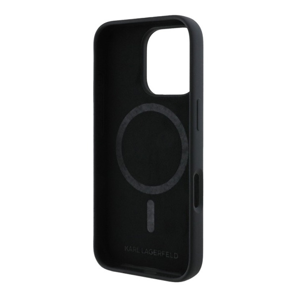 Чехол Lagerfeld Liquid Silicone NFT Karl & Choupette Head для iPhone 16 Pro Max. Цвет: черный