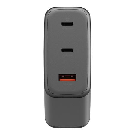 Адаптер питания EnergEA AmpCharge Gan100 2USB-C/1USB-A, PD/PPS/QC3.0, 100W. Цвет: серый