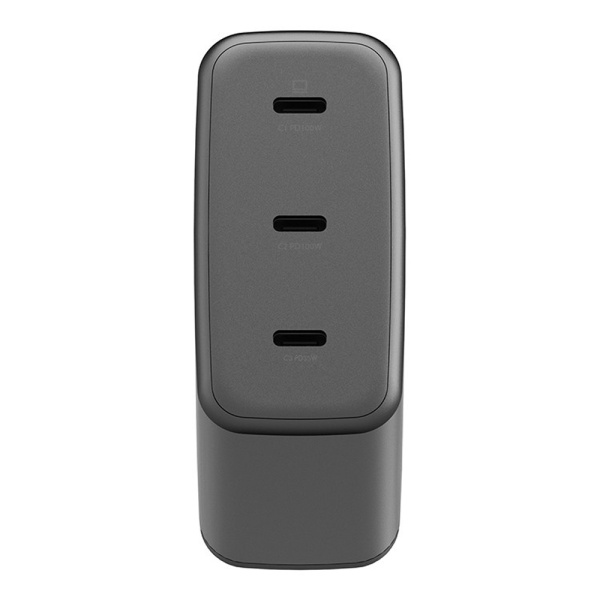 Адаптер питания EnergEA AmpCharge Gan100 3USB-C, PD/PPS/QC3.0, 100W. Цвет: серый