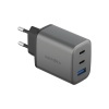 Адаптер питания EnergEA AmpCharge Gan65, 2USB-C/1USB-A PD65W+USB-A PPS/QC3.0 total 65W. Цвет: серый