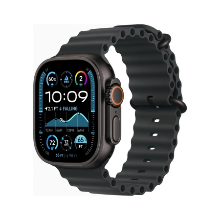 Apple Watch Ultra 2 (2024), "Черный титановый", 49мм, "океанический" ремешок