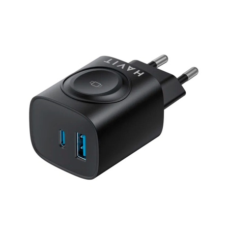 Сетевое зарядное устройство Havit UC132 EU, 30Вт, USB-A + USB-C. Цвет: черный