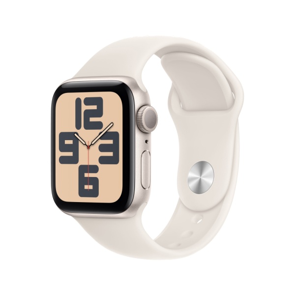 Apple Watch SE (2023), 44мм, корпус из алюминия цвета "Сияющая звезда", Спортивный ремешок (S/M)