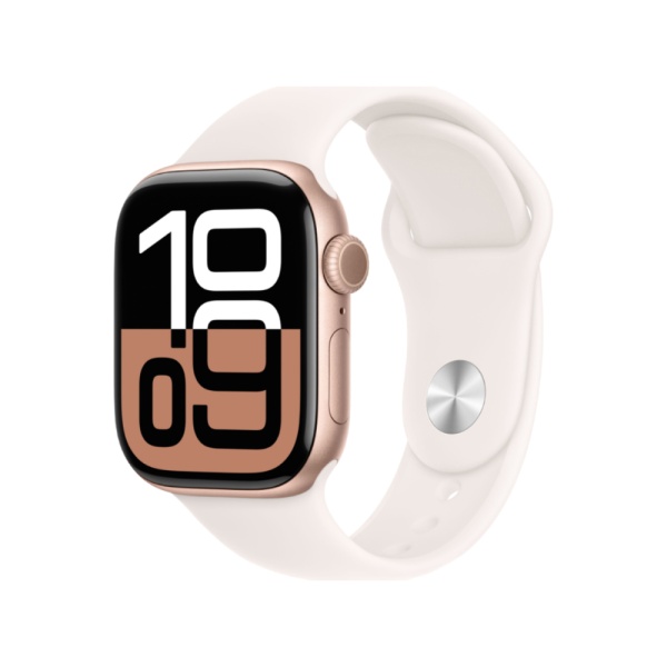 Apple Watch Series 10, 42мм, корпус из алюминия розового цвета, спортивный ремешок (S/M) Apple Watch Series 10, 42мм, корпус из алюминия розового цвета, спортивный ремешок (S/M)
