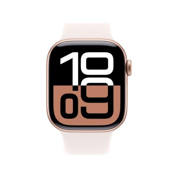 Apple Watch Series 10, 42мм, корпус из алюминия розового цвета, спортивный ремешок (S/M) Apple Watch Series 10, 42мм, корпус из алюминия розового цвета, спортивный ремешок (S/M)