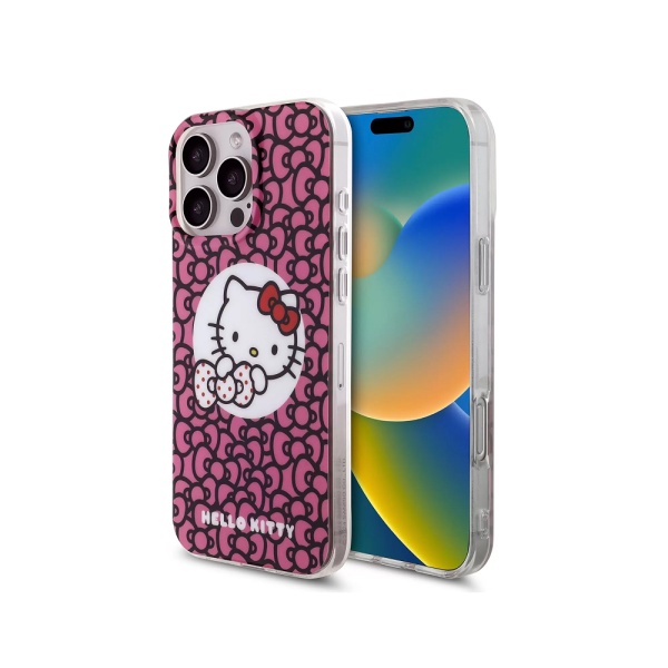 Чехол Hello Kitty PC/TPU Full Bow MagSafe для iPhone 16 Pro Max. Цвет: розовый