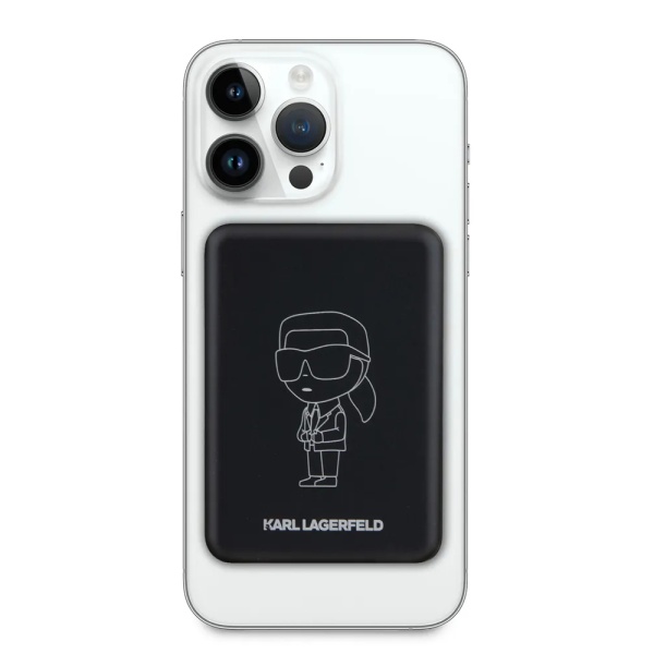 Внешний аккумулятор Lagerfeld NFT Iconic Karl Outlines MagSafe, 5000mAh. Цвет: черный