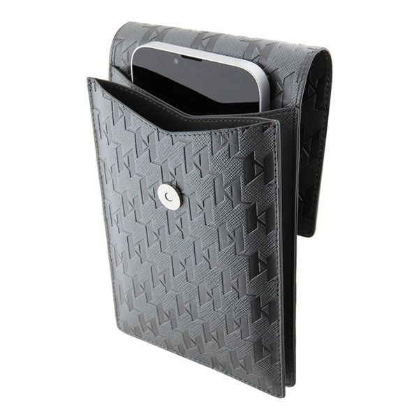 Сумка Lagerfeld Wallet Phone Pouch Saffiano Monogram NFT Karl Ikonik для iPhone. Цвет: серебристый