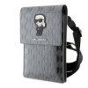 Сумка Lagerfeld Wallet Phone Pouch Saffiano Monogram NFT Karl Ikonik для iPhone. Цвет: серебристый