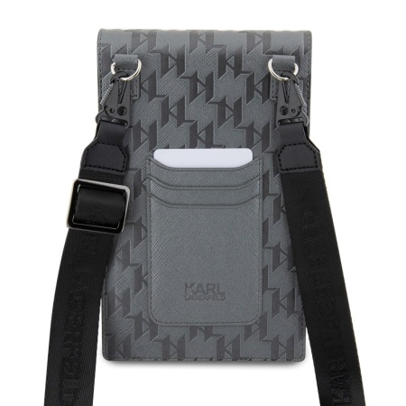 Сумка Lagerfeld Wallet Phone Pouch Saffiano Monogram NFT Karl Ikonik для iPhone. Цвет: серебристый