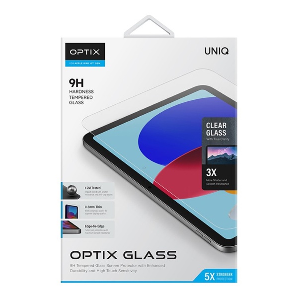 Защитное стекло Uniq OPTIX для Apple iPad 11 (2025)/iPad 10.9 (2022), прозрачное Защитное стекло Uniq OPTIX для Apple iPad 11 (2025)/iPad 10.9 (2022), прозрачное
