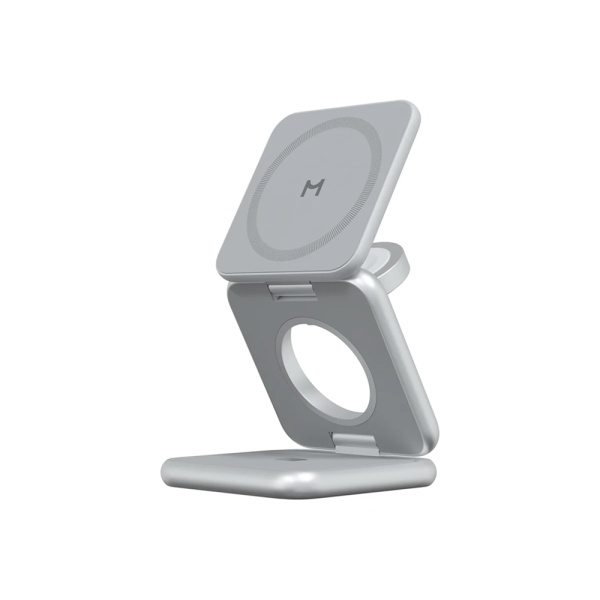 Беспроводное з/у Magssory Fold Pro 3 в 1 с Magsafe. Цвет: серебро