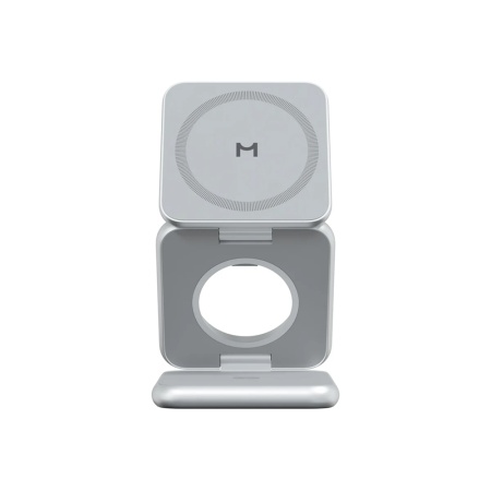 Беспроводное з/у Magssory Fold Pro 3 в 1 с Magsafe. Цвет: серебро