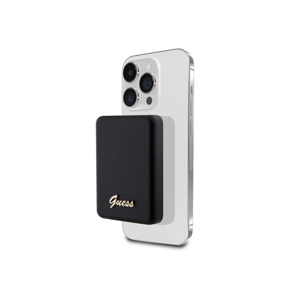 Внешний аккумулятор Guess with Metal Script logo MagSafe, 5000mAh. Цвет: черный