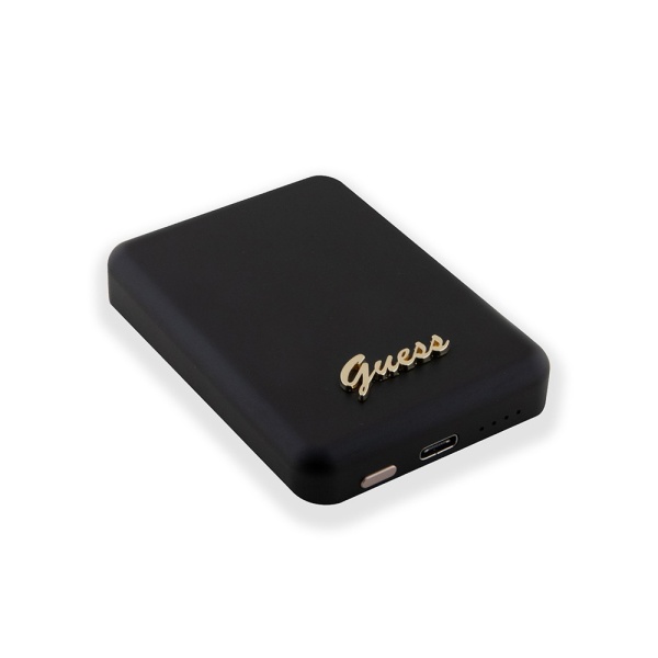 Внешний аккумулятор Guess with Metal Script logo MagSafe, 5000mAh. Цвет: черный